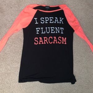 Black and coral long sleeve